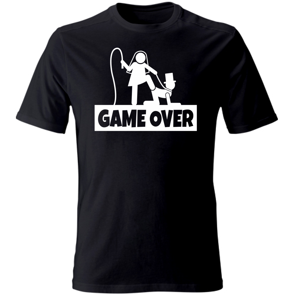 T-Shirt Unisex Large Maglietta - Addio al Celibato - Game Over - scura