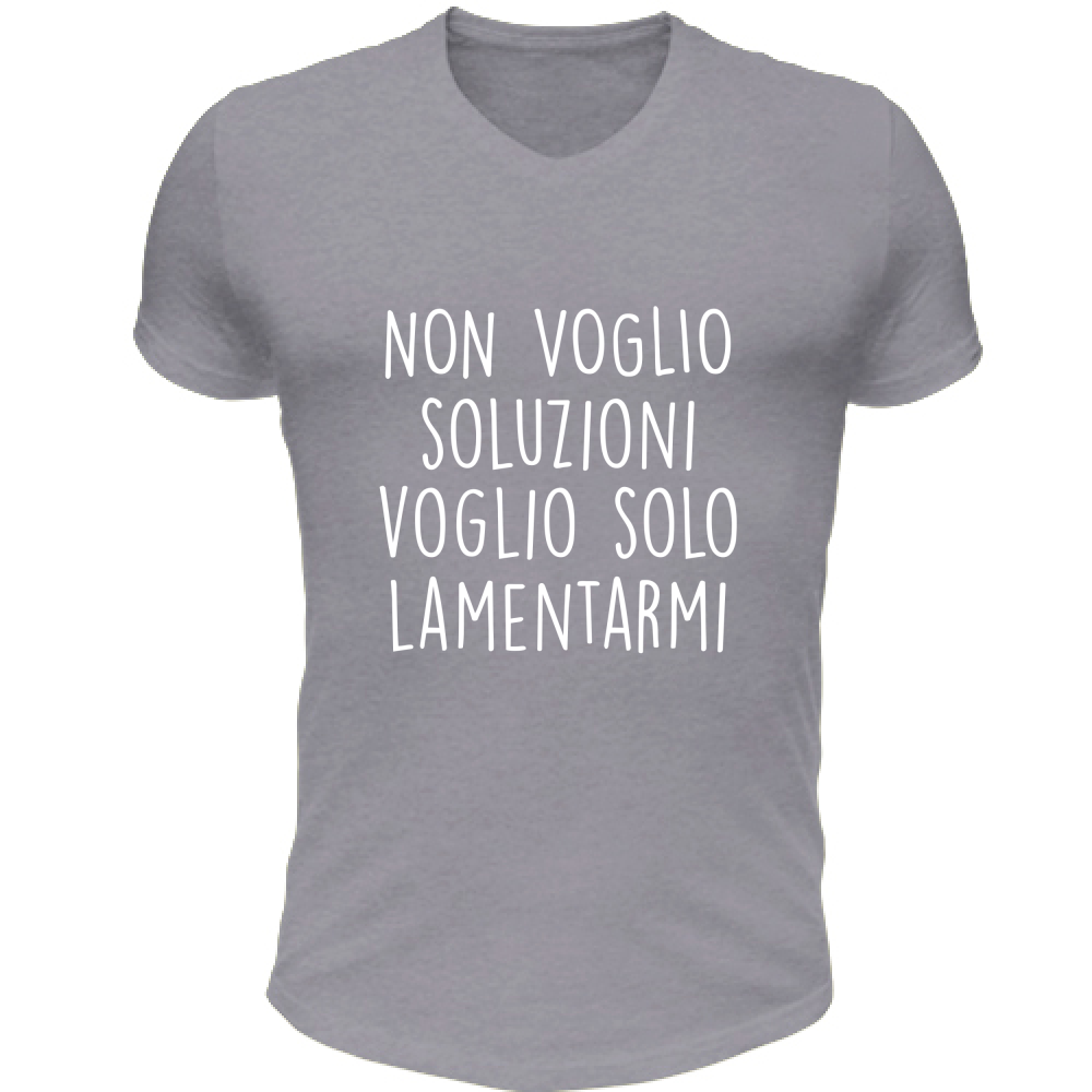 T-Shirt Unisex Scollo V Soluzioni - Scritte Divertenti