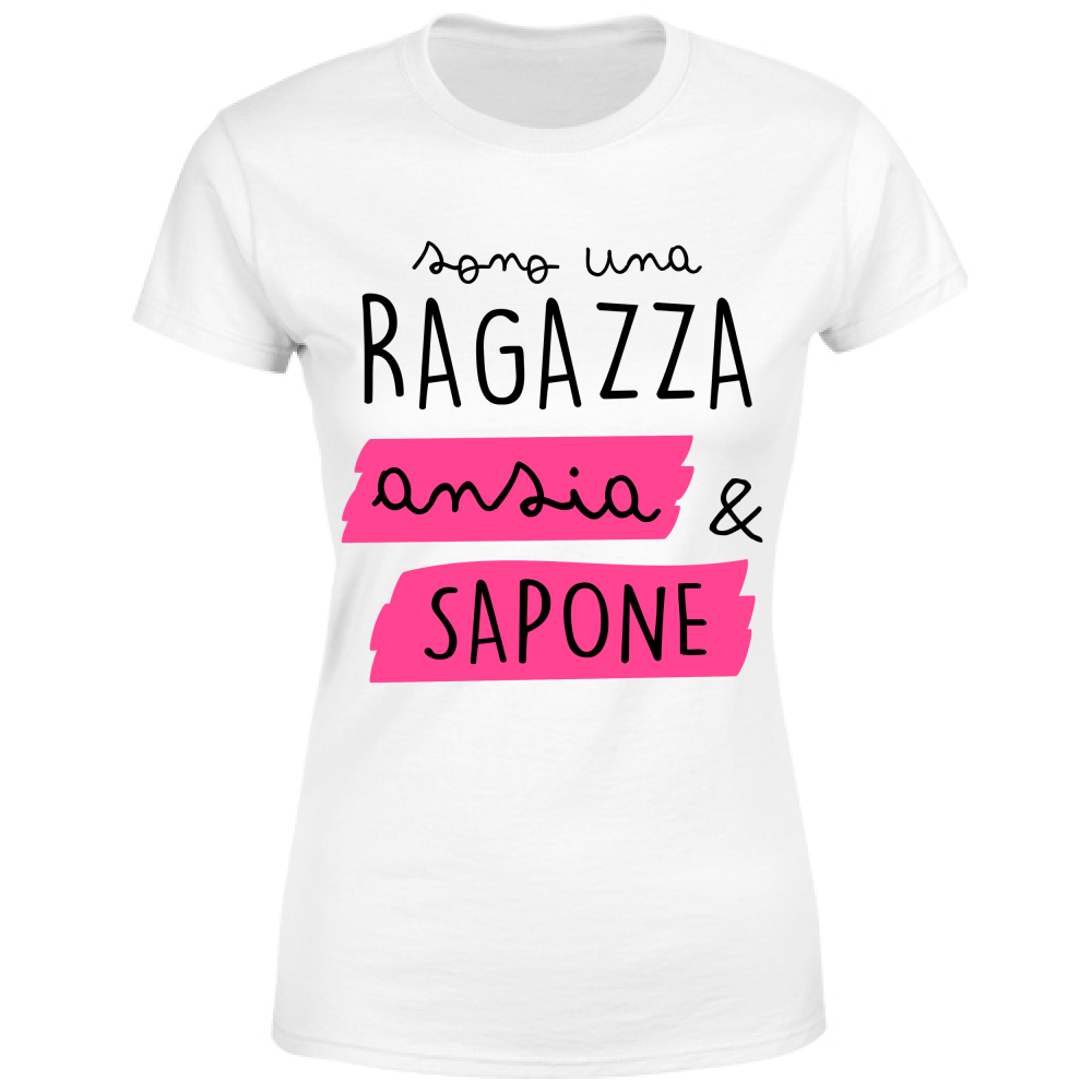 T-Shirt Donna Ansia e Sapone - Scritte Divertenti - Chiara