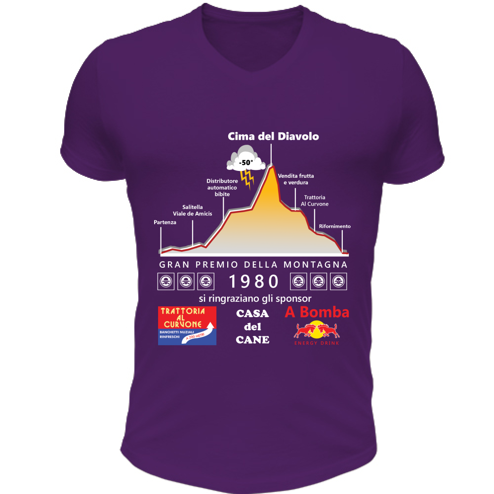 T-Shirt Unisex Scollo V La Cima del Diavolo