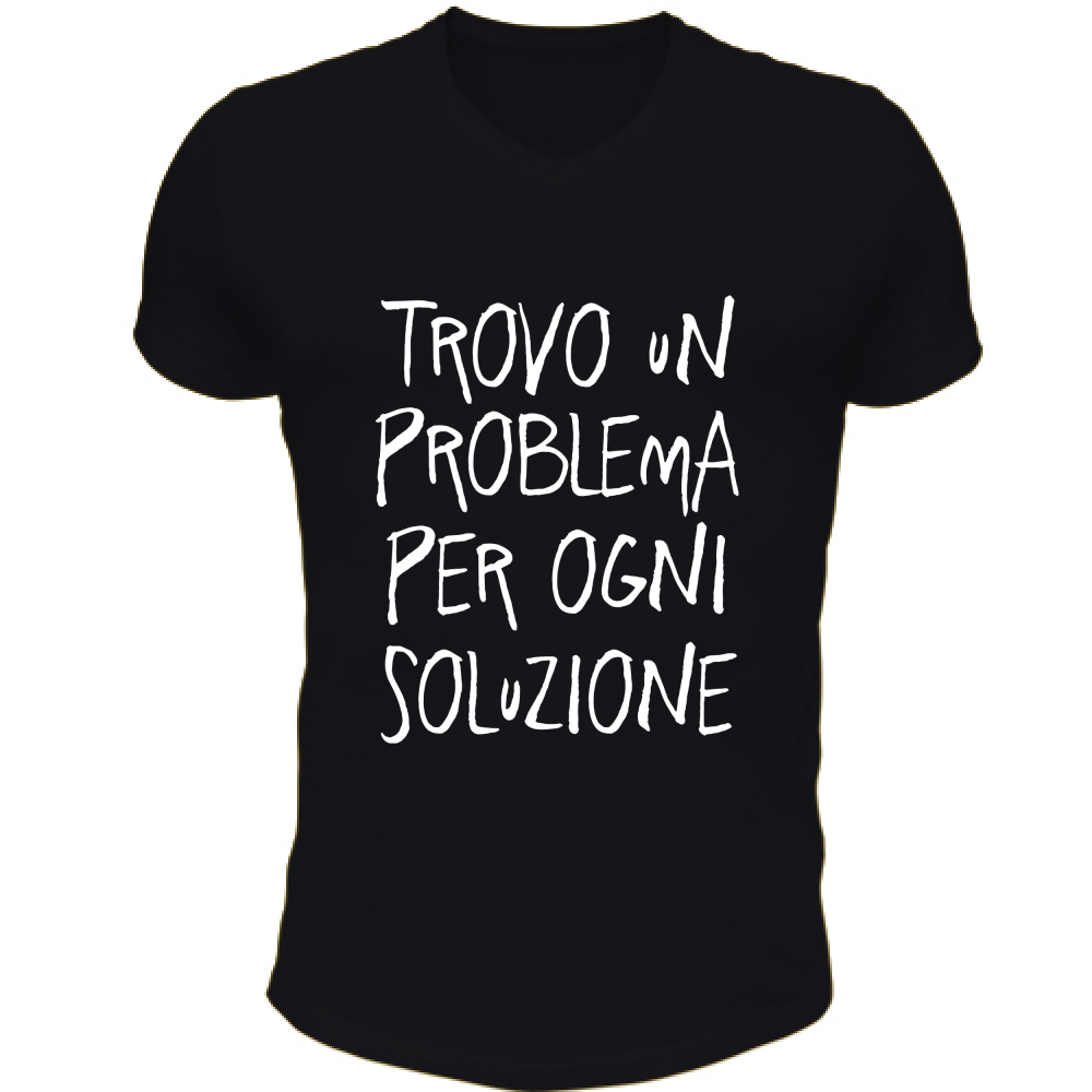 T-Shirt Unisex Scollo V Soluzione - Scritte Divertenti