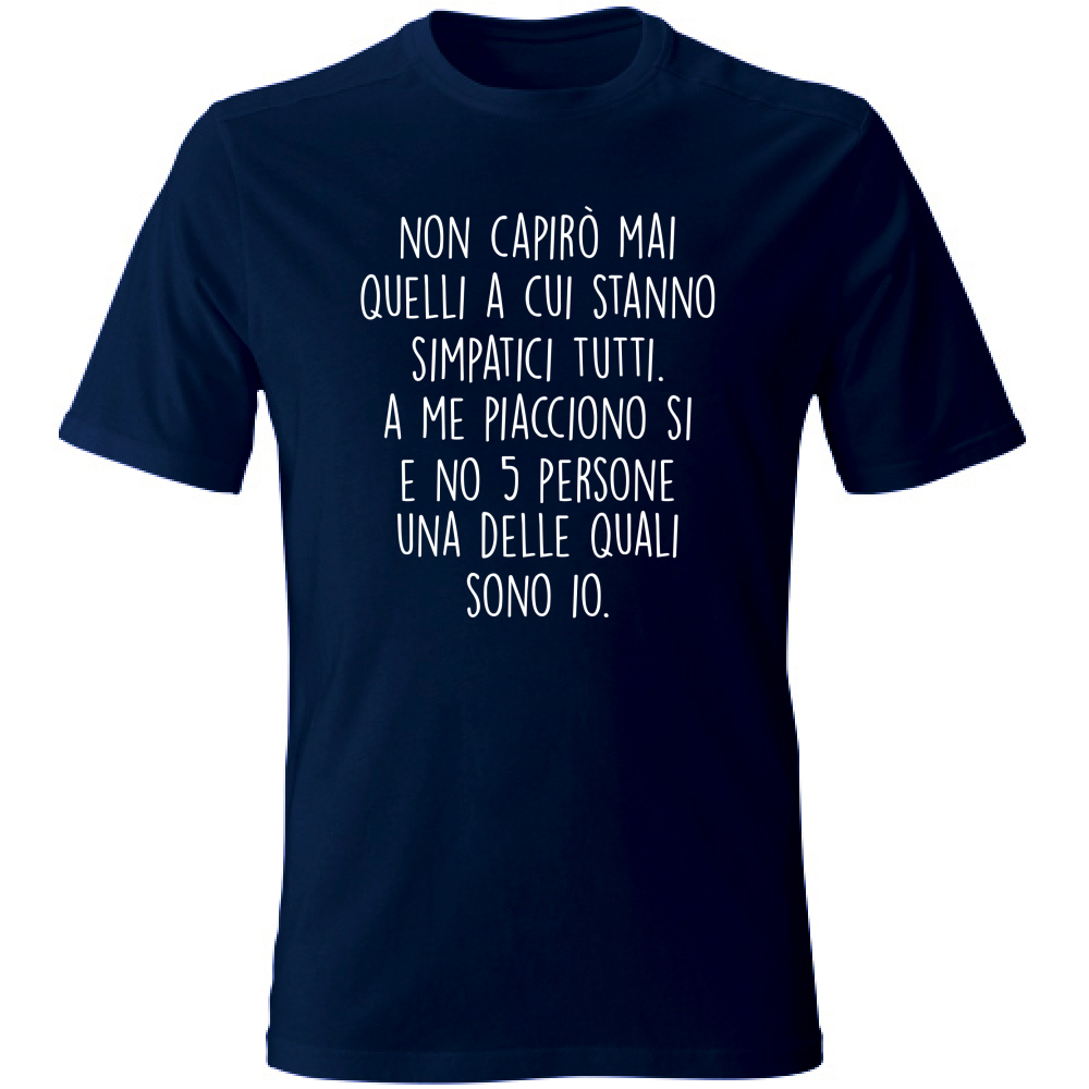 T-Shirt Unisex Large Simpatici tutti - Scritte Divertenti