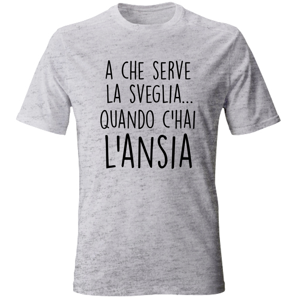 T-Shirt Unisex La sveglia - Scritte Divertenti - Chiara