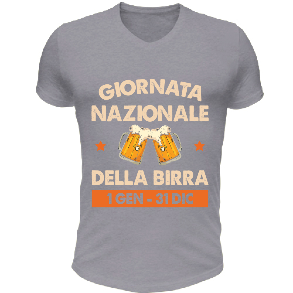 T-Shirt Unisex Scollo V Giornata nazionale della birra