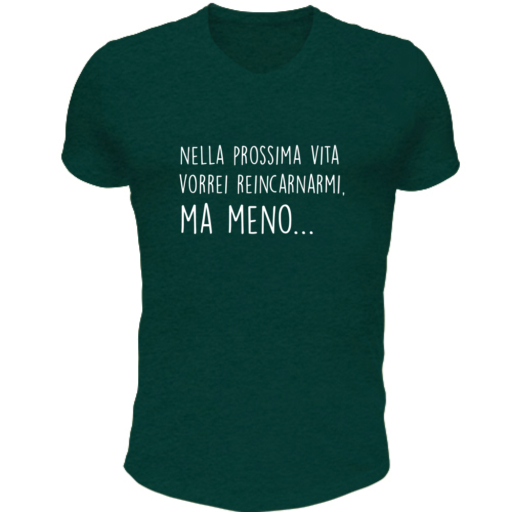 T-Shirt Unisex Scollo V Ma meno - Scritte Divertenti