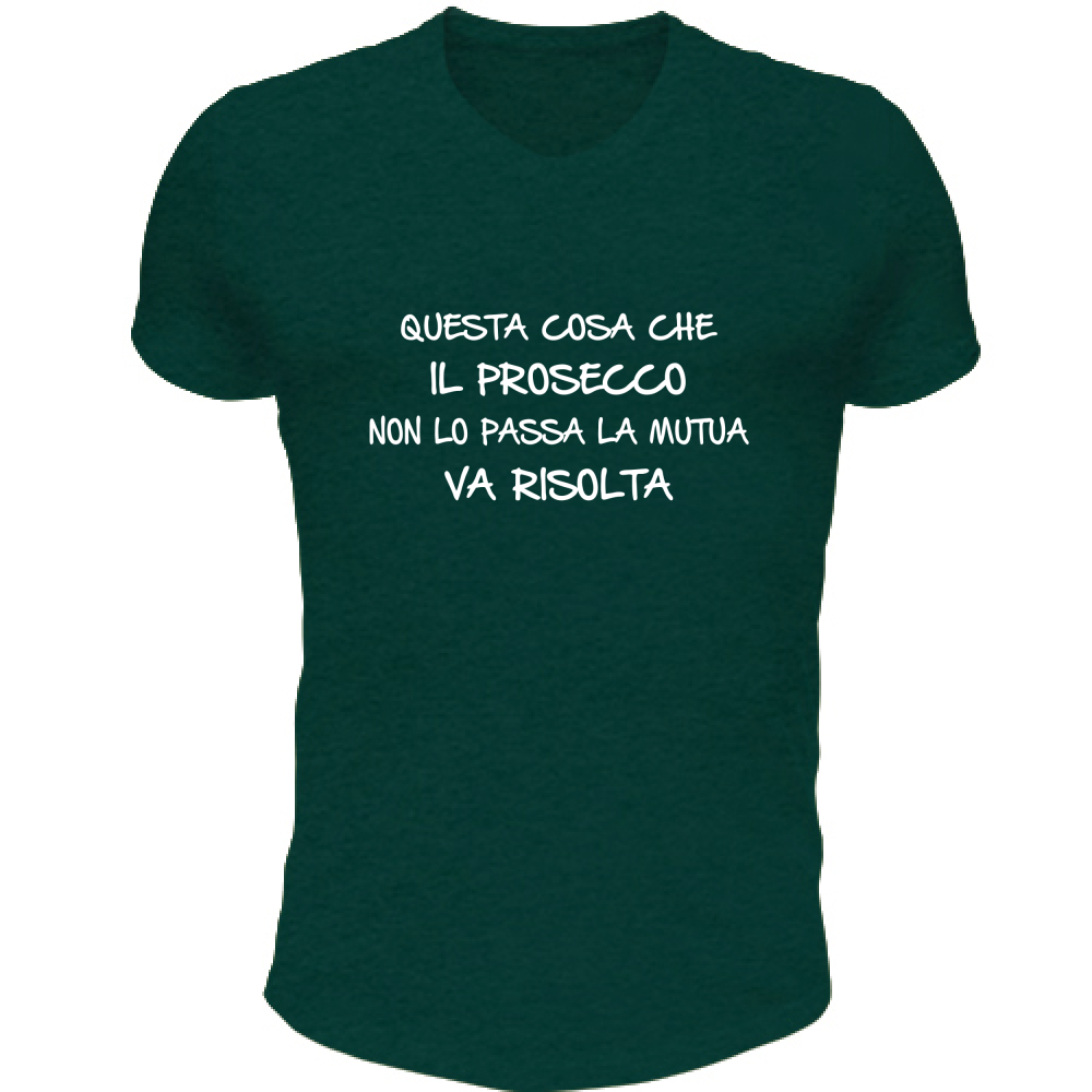 T-Shirt Unisex Scollo V Mutua - Scritte Divertenti