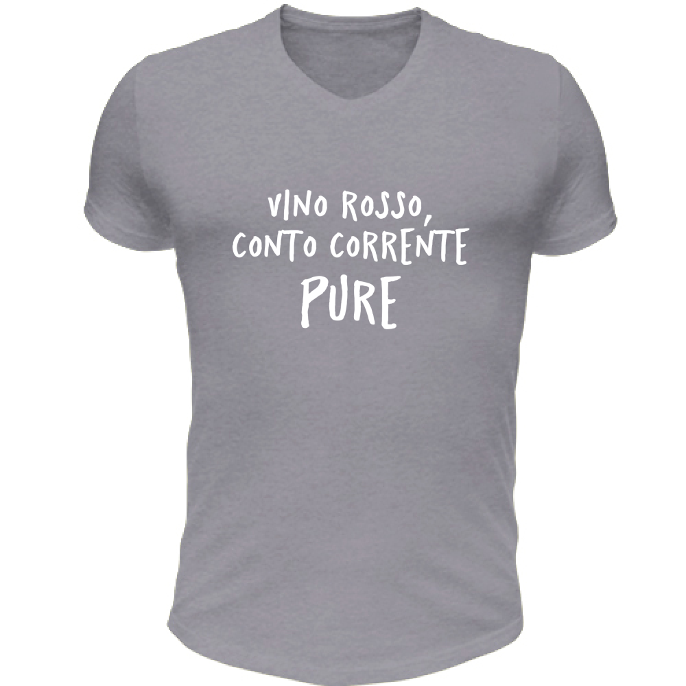 T-Shirt Unisex Scollo V Conto corrente - Scritte Divertenti