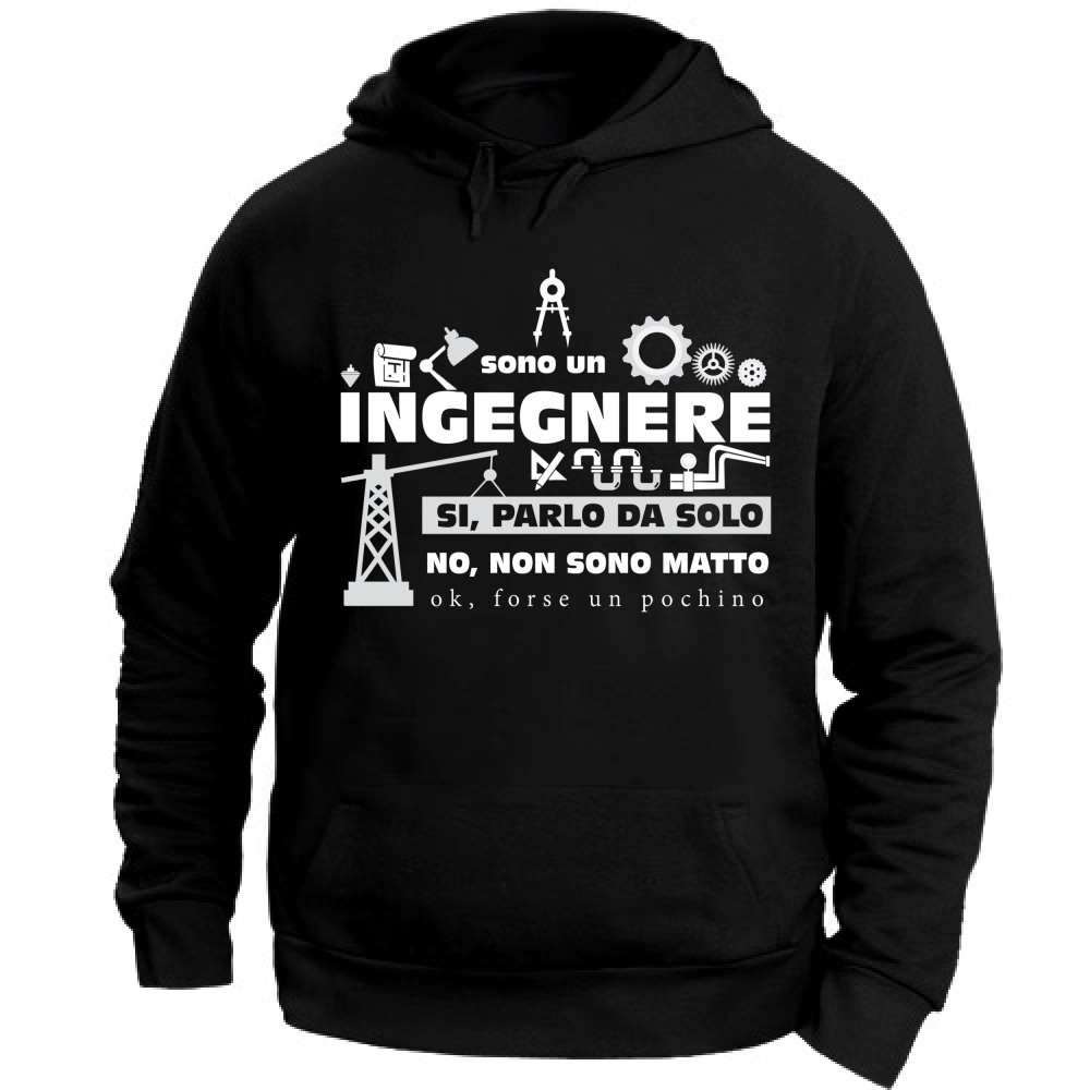 Felpa Unisex con Cappuccio Ingegnere