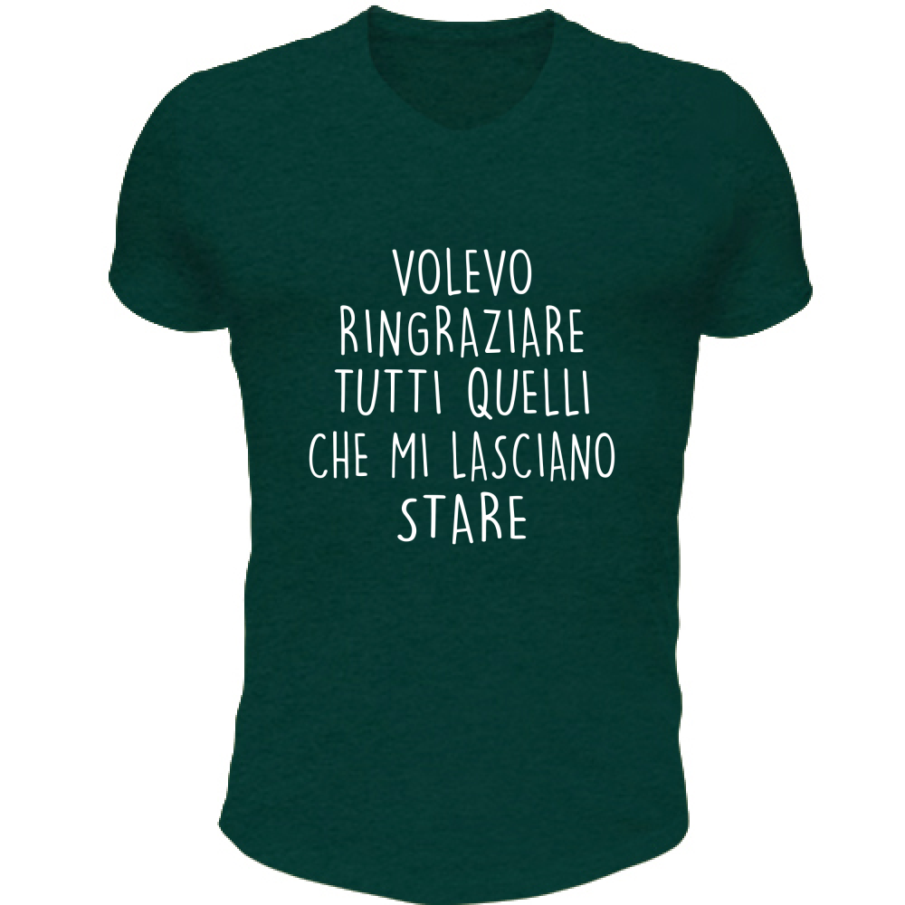 T-Shirt Unisex Scollo V Ringraziamenti - Scritte Divertenti