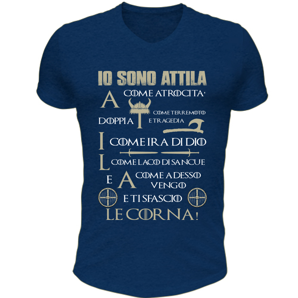 T-Shirt Unisex Scollo V Sono Attila