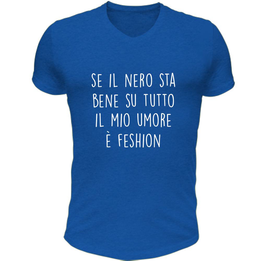 T-Shirt Unisex Scollo V Umore Fashion - Scritte Divertenti