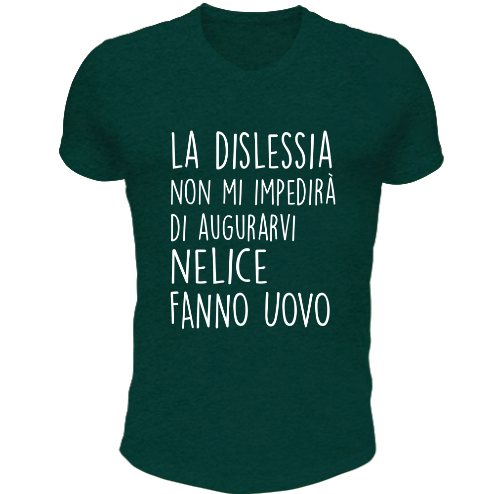 T-Shirt Unisex Scollo V Nelice Fanno Uovo - Scritte Divertenti