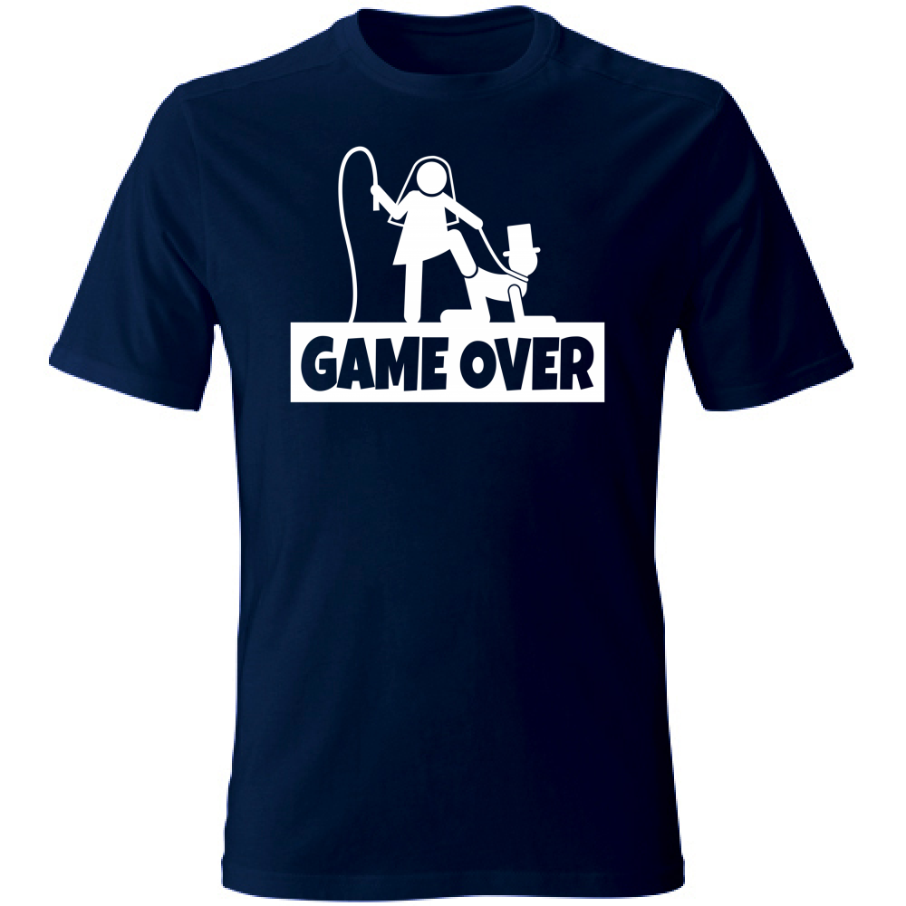 T-Shirt Unisex Large Maglietta - Addio al Celibato - Game Over - scura