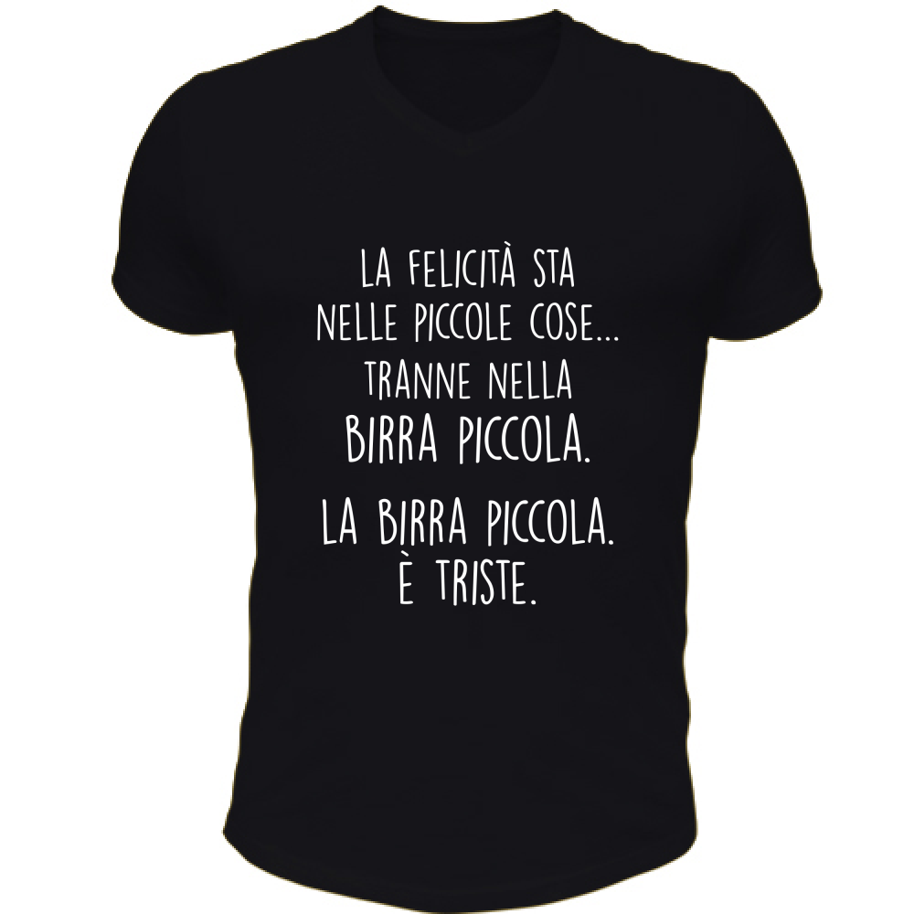 T-Shirt Unisex Scollo V Nelle piccole cose - Scritte Divertenti