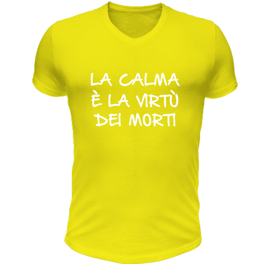 T-Shirt Unisex Scollo V La calma - Scritte Divertenti