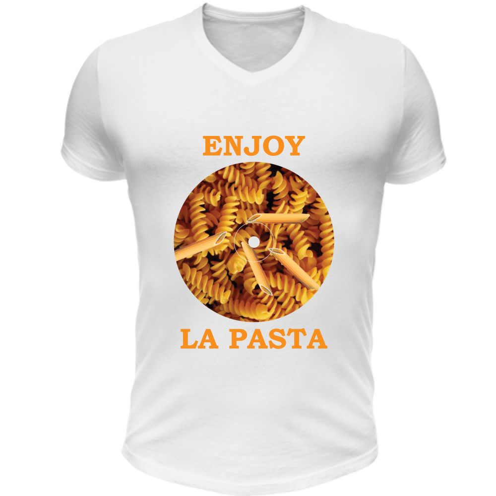 T-Shirt Unisex Scollo V Enjoy La Pasta