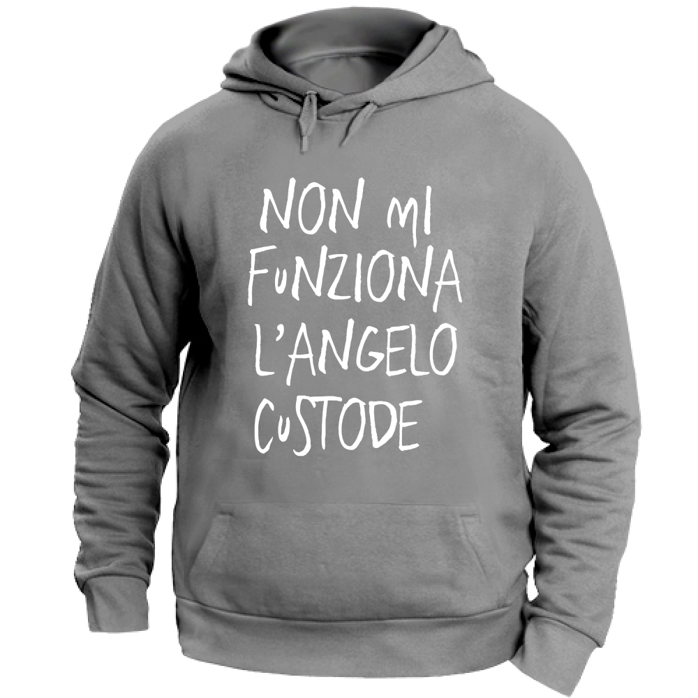 Felpa Unisex con Cappuccio Angelo custode - Scritte Divertenti