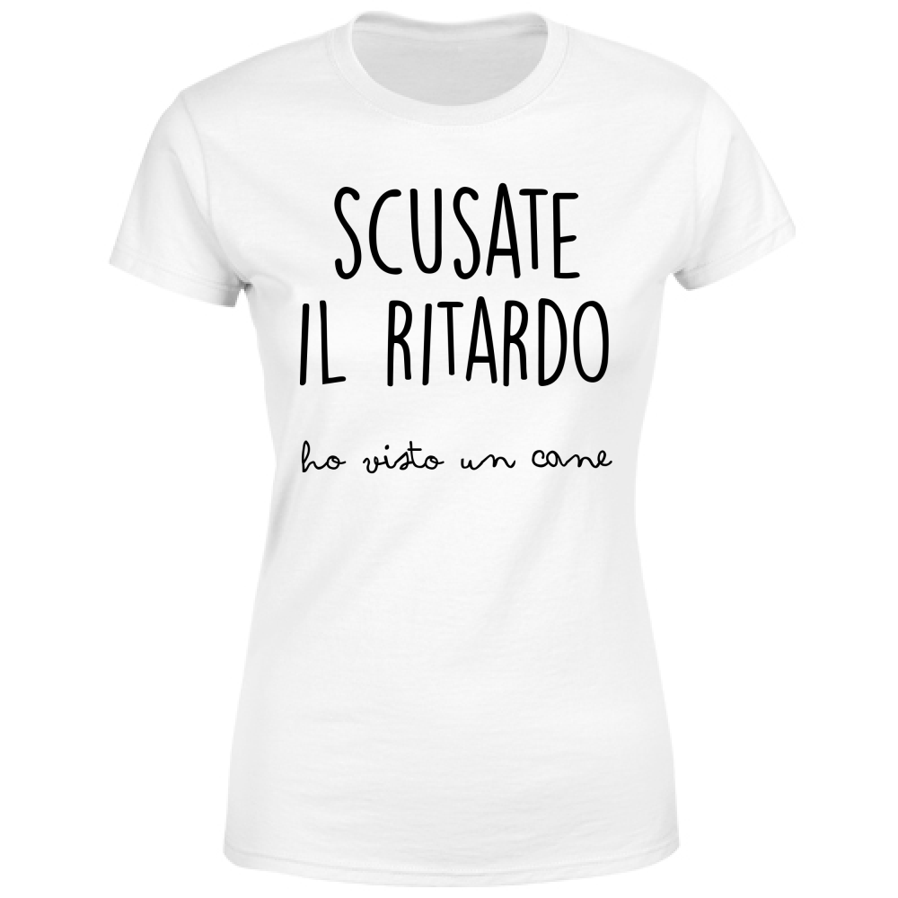 T-Shirt Donna Ritardo Cane - Scritte Divertenti - Chiara