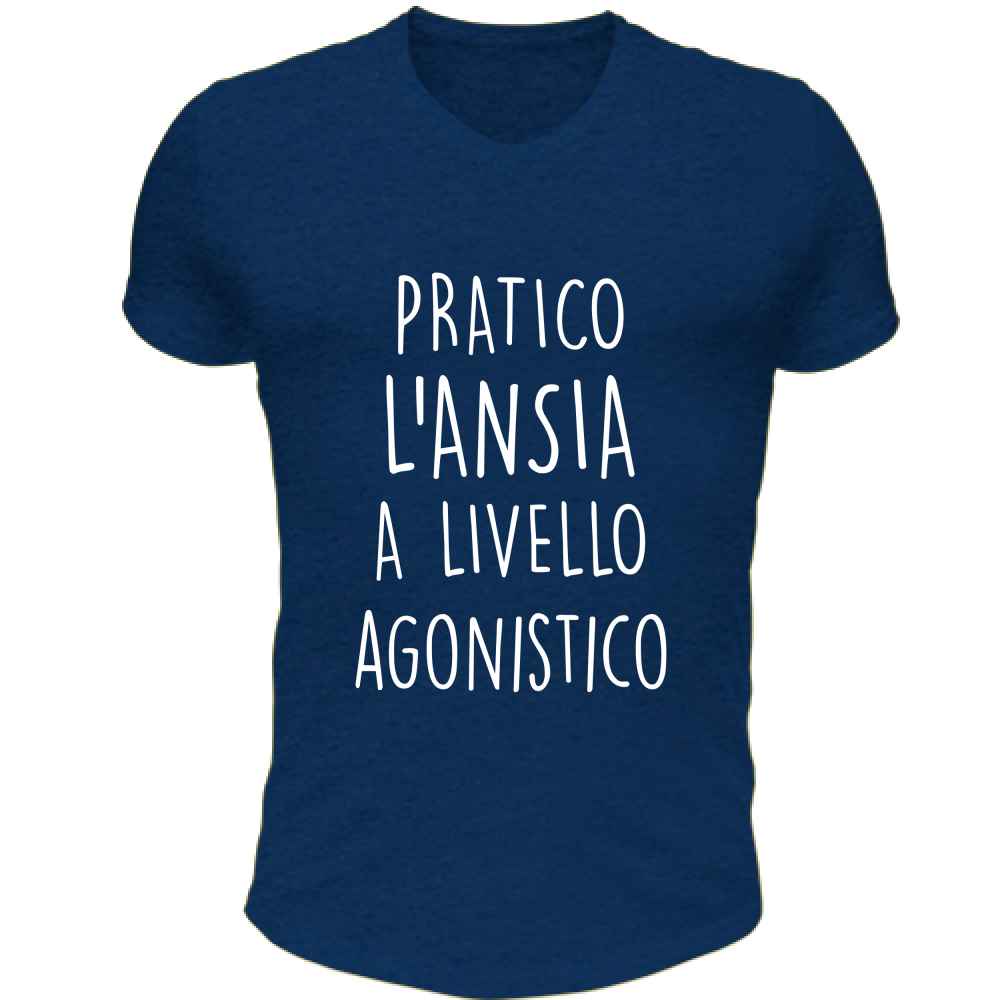 T-Shirt Unisex Scollo V A livello agonistico - Scritte Divertenti