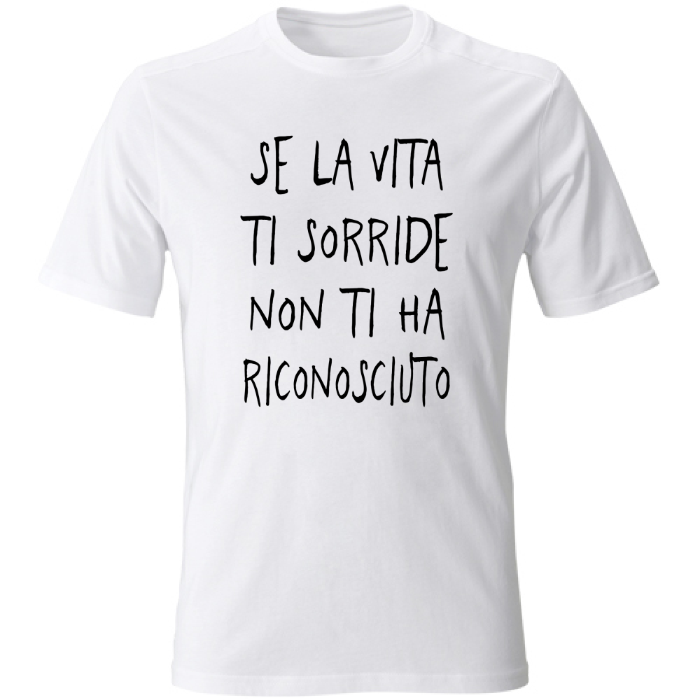 T-Shirt Unisex Sorride - Scritte Divertenti - Chiara