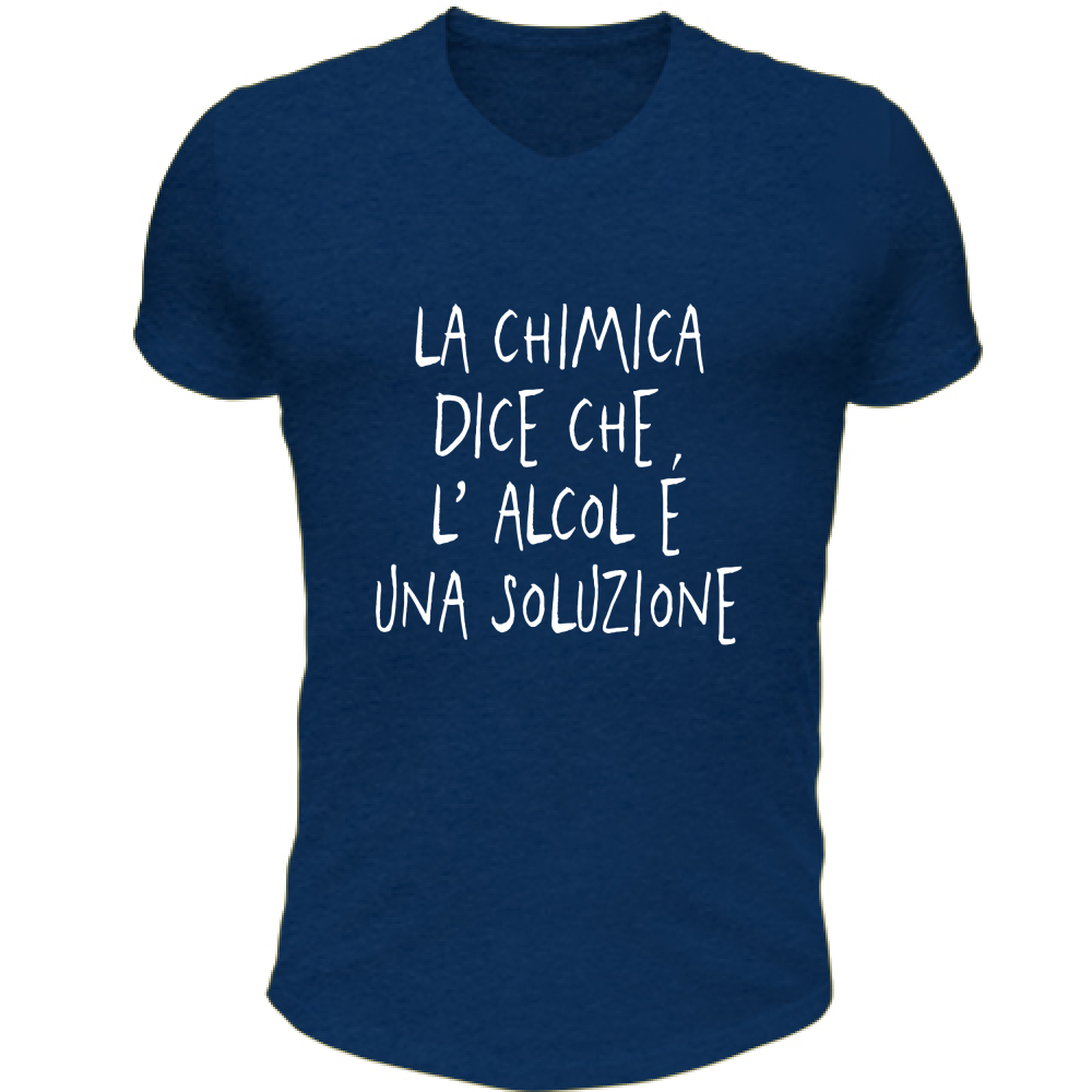 T-Shirt Unisex Scollo V Una soluzione - Scritte Divertenti