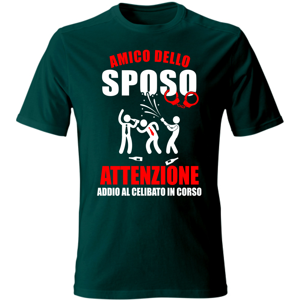 T-Shirt Unisex Maglietta - Addio al Celibato - Amico - scura