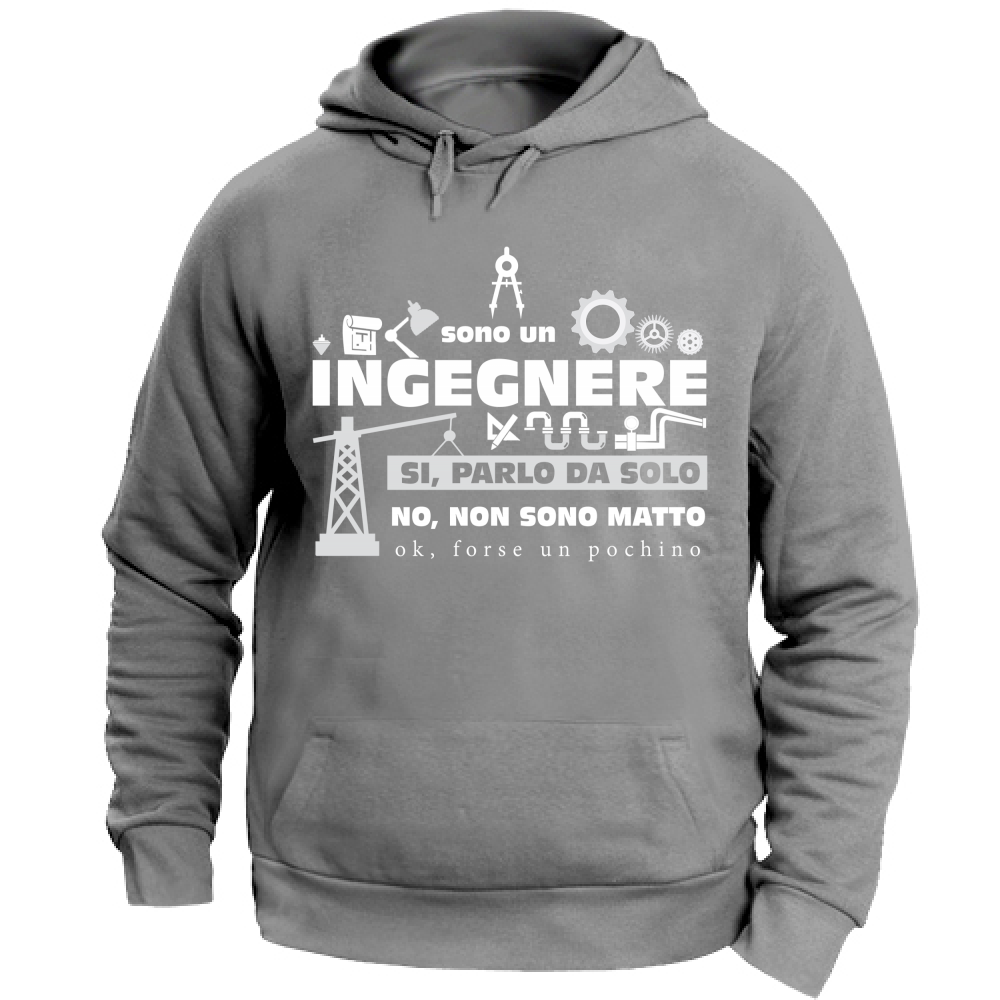 Felpa Unisex con Cappuccio Ingegnere