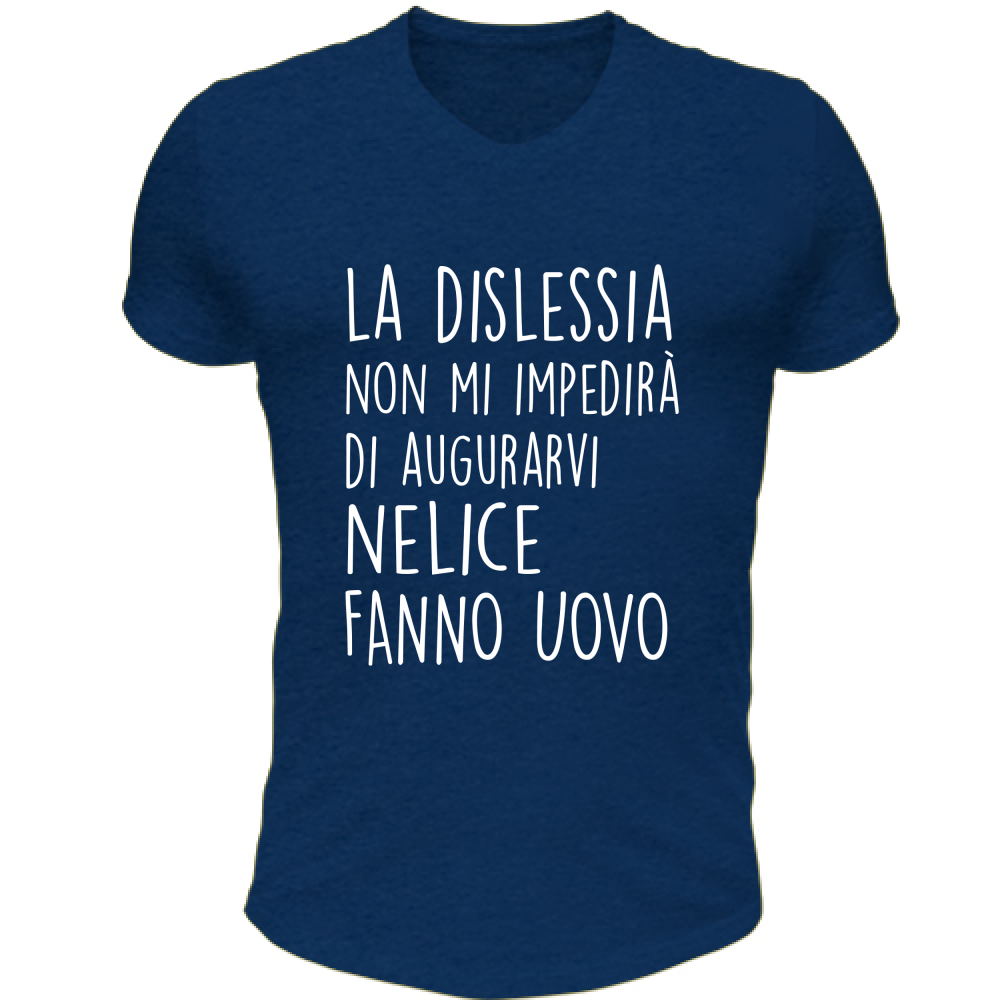 T-Shirt Unisex Scollo V Nelice Fanno Uovo - Scritte Divertenti