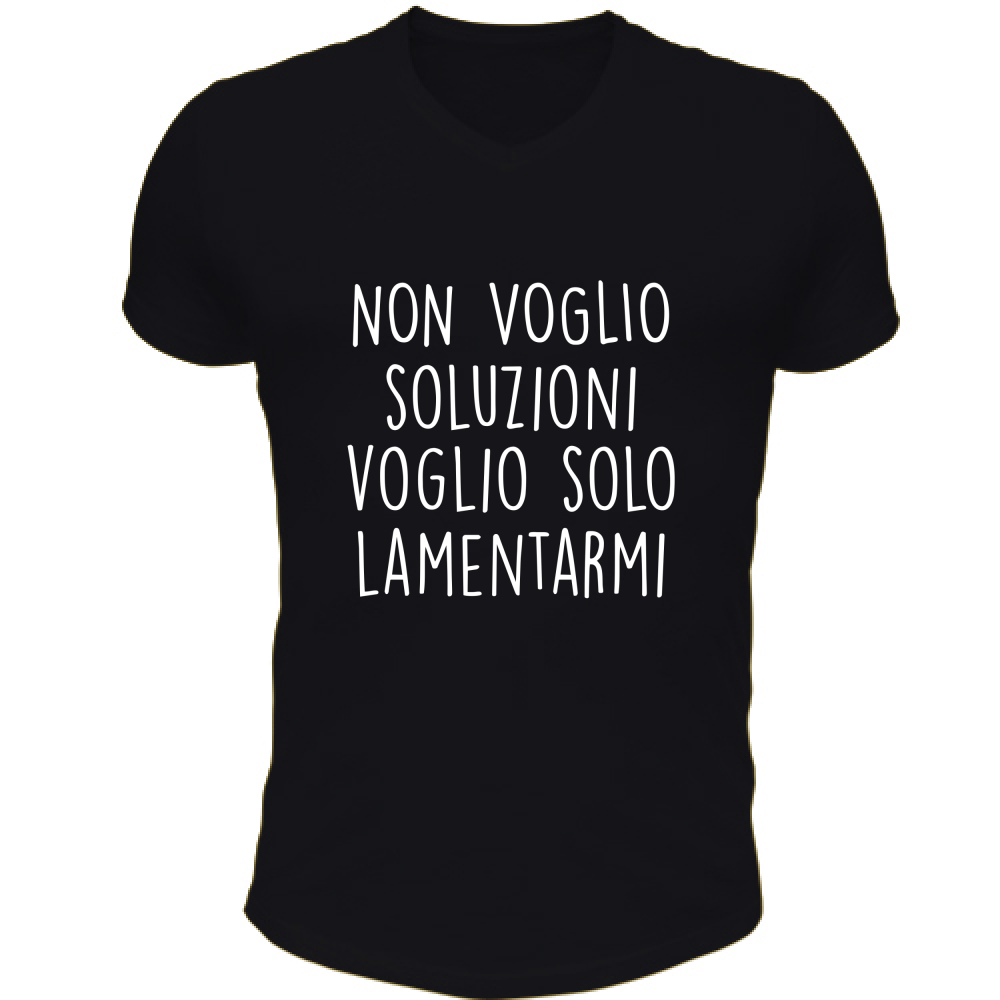 T-Shirt Unisex Scollo V Soluzioni - Scritte Divertenti