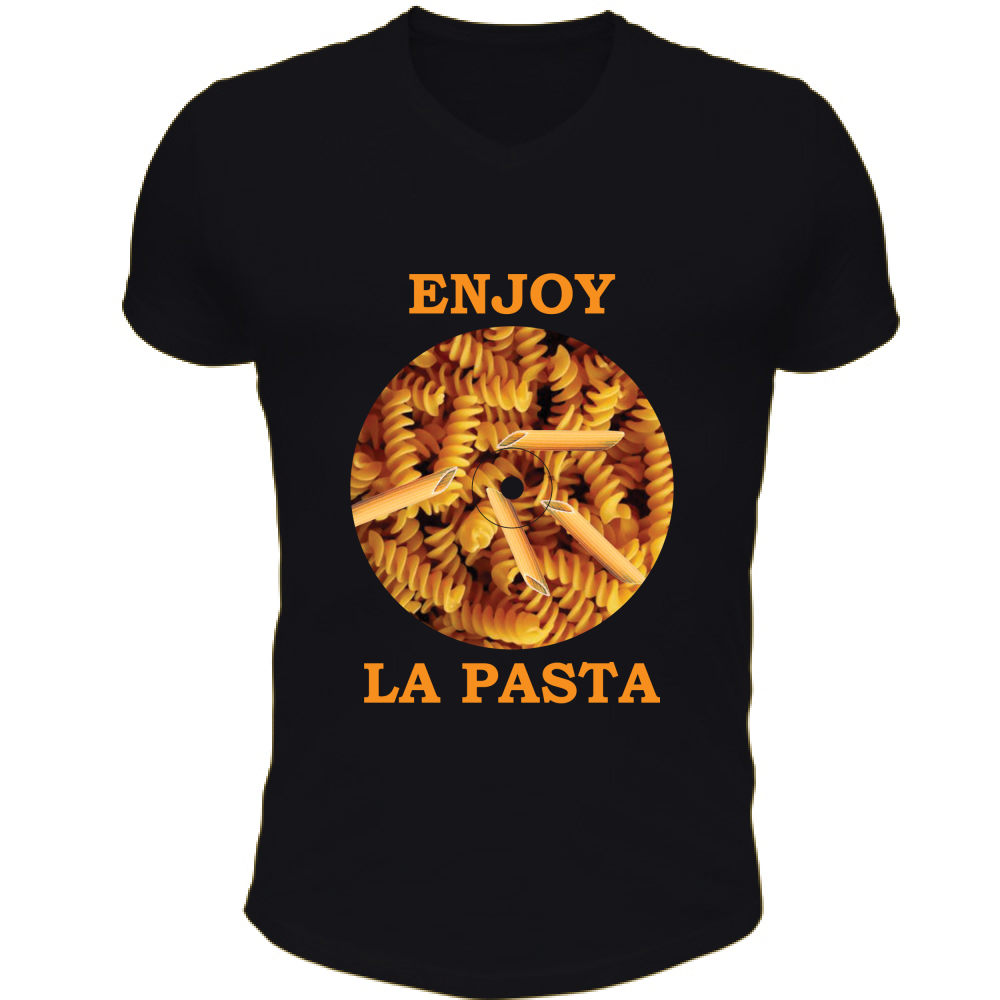 T-Shirt Unisex Scollo V Enjoy La Pasta