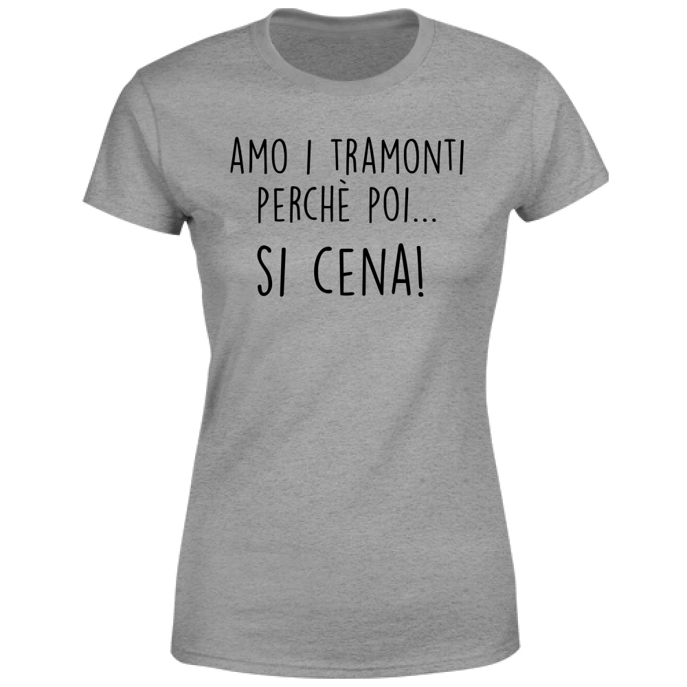 T-Shirt Donna Si cena - Scritte Divertenti - Chiara