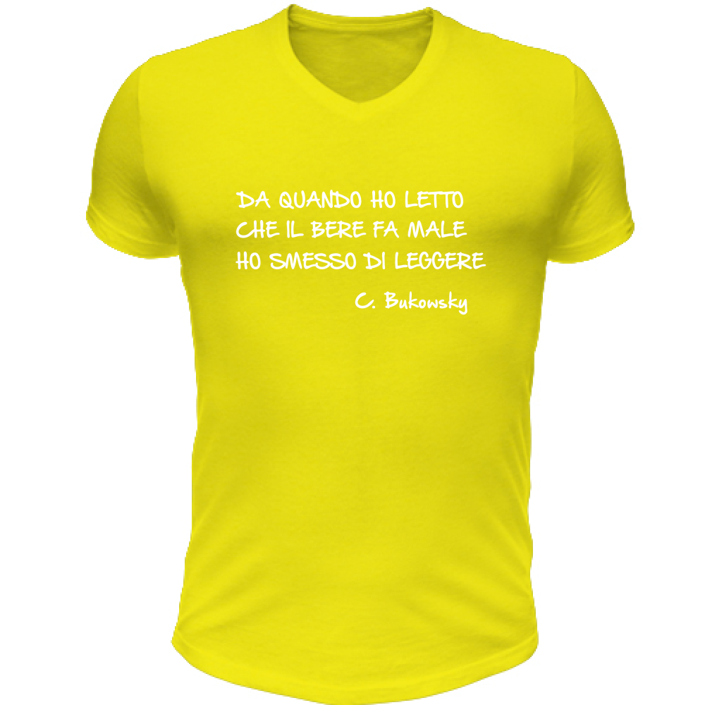 T-Shirt Unisex Scollo V Ho smesso di leggere - Scritte Divertenti