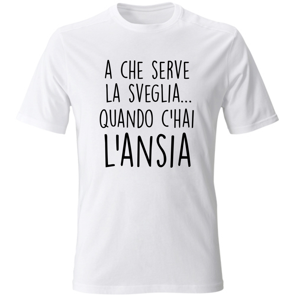 T-Shirt Unisex La sveglia - Scritte Divertenti - Chiara