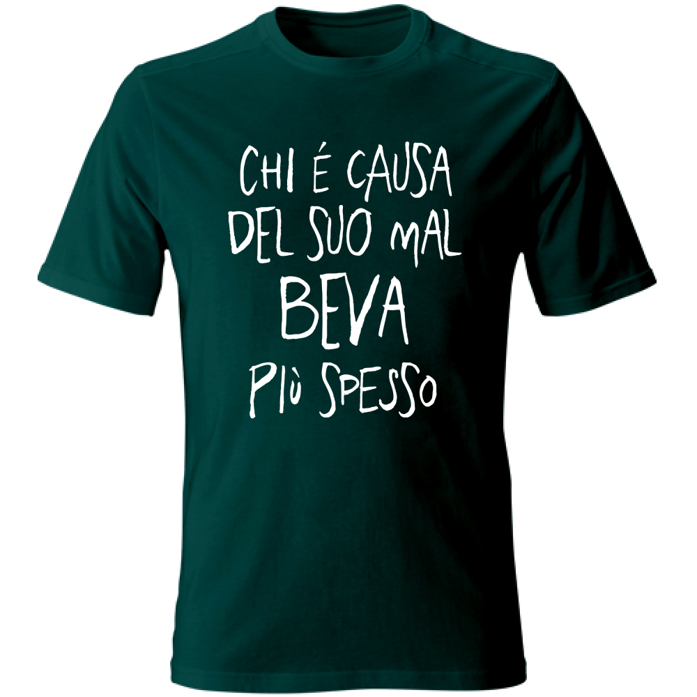 T-Shirt Unisex Chi è causa del suo mal... - Scritte Divertenti