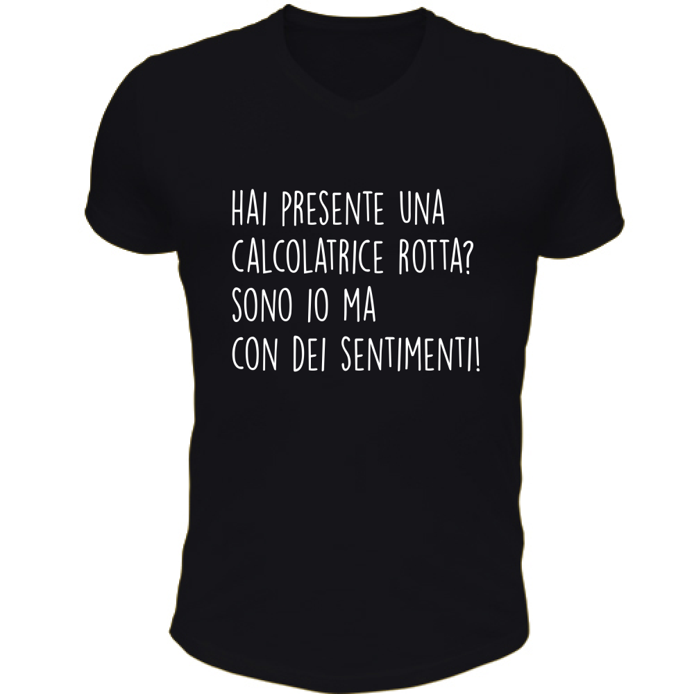 T-Shirt Unisex Scollo V Clacolatrice - Scritte Divertenti