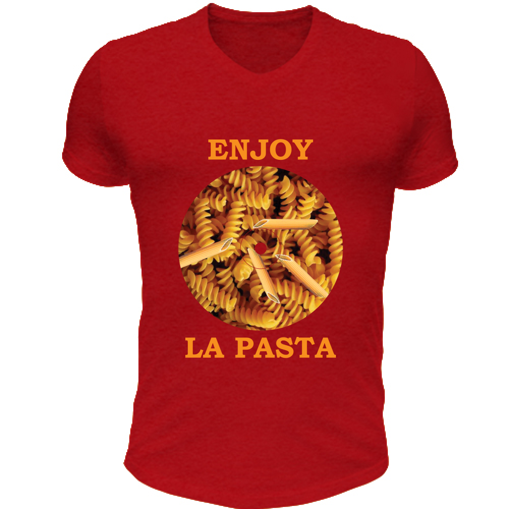 T-Shirt Unisex Scollo V Enjoy La Pasta