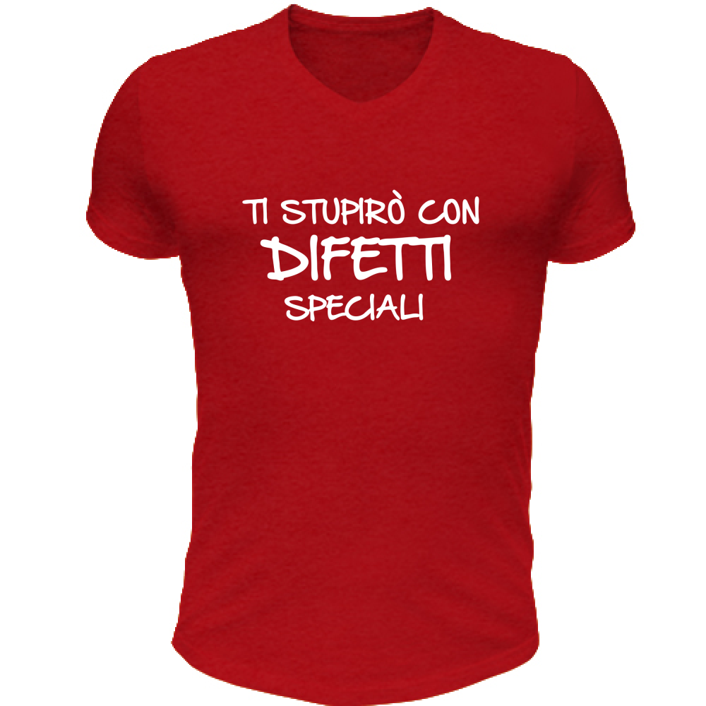 T-Shirt Unisex Scollo V Difetti speciali - Scritte Divertenti