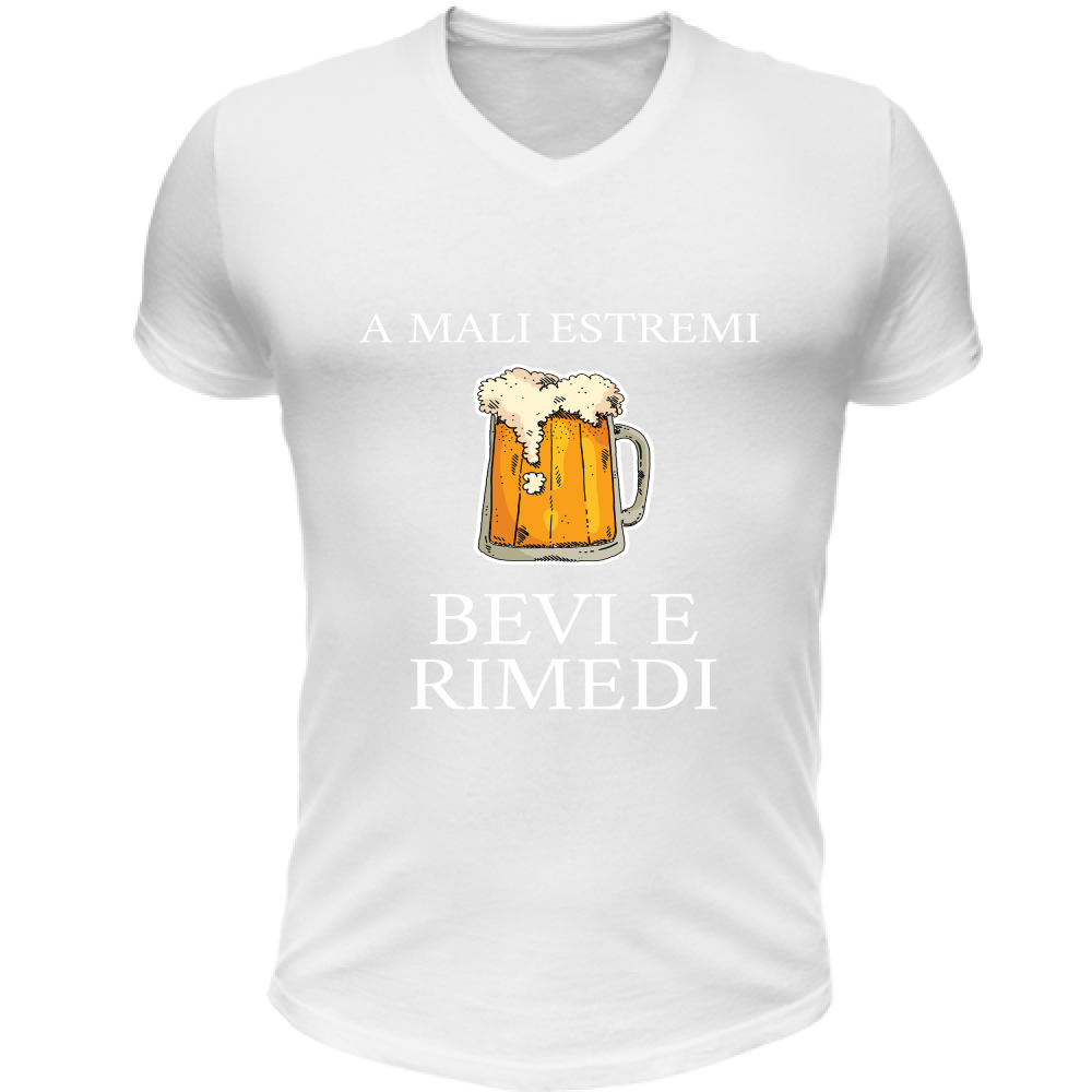 T-Shirt Unisex Scollo V A mali estremi