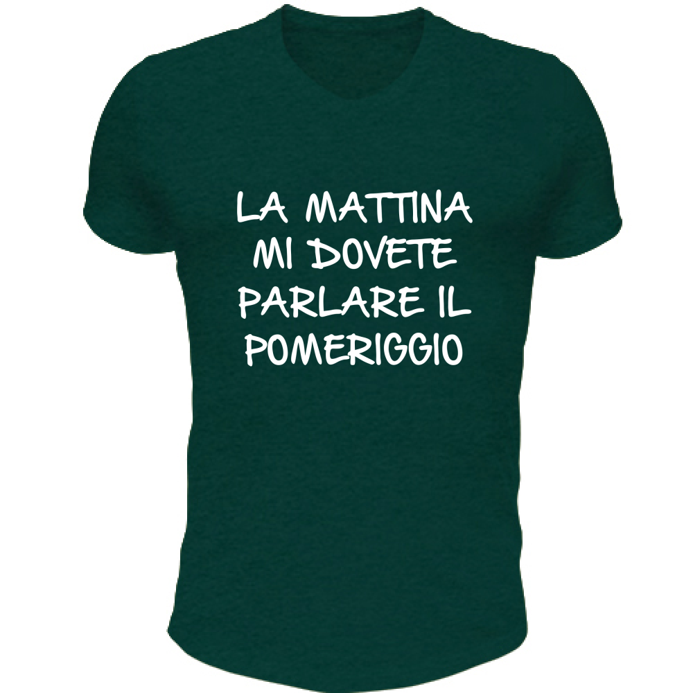 T-Shirt Unisex Scollo V Parlare il pomeriggio - Scritte Divertenti