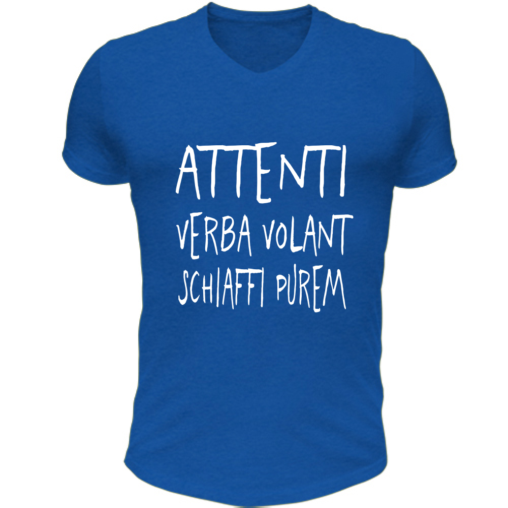 T-Shirt Unisex Scollo V Verba volant - Scritte Divertenti