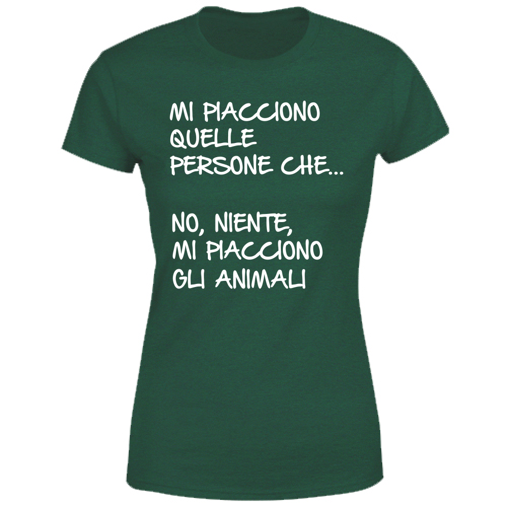 T-Shirt Donna Mi piacciono gli animali - Scritte Divertenti