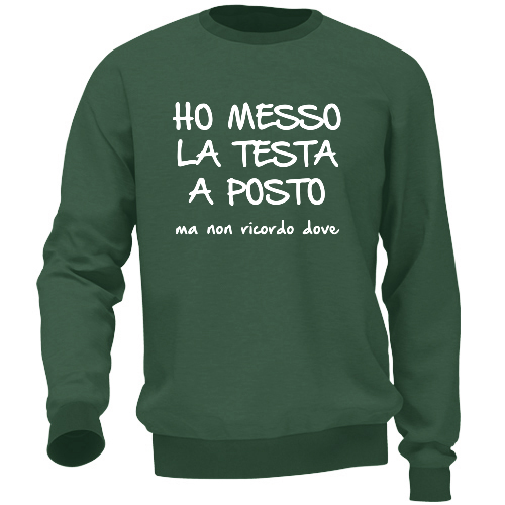 Felpa Unisex Ho messo la testa a posto - Scritte Divertenti