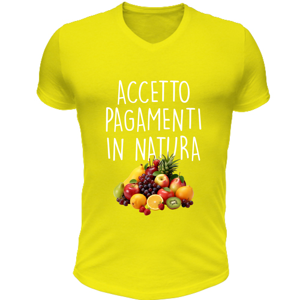 T-Shirt Unisex Scollo V In natura - Scritte Divertenti