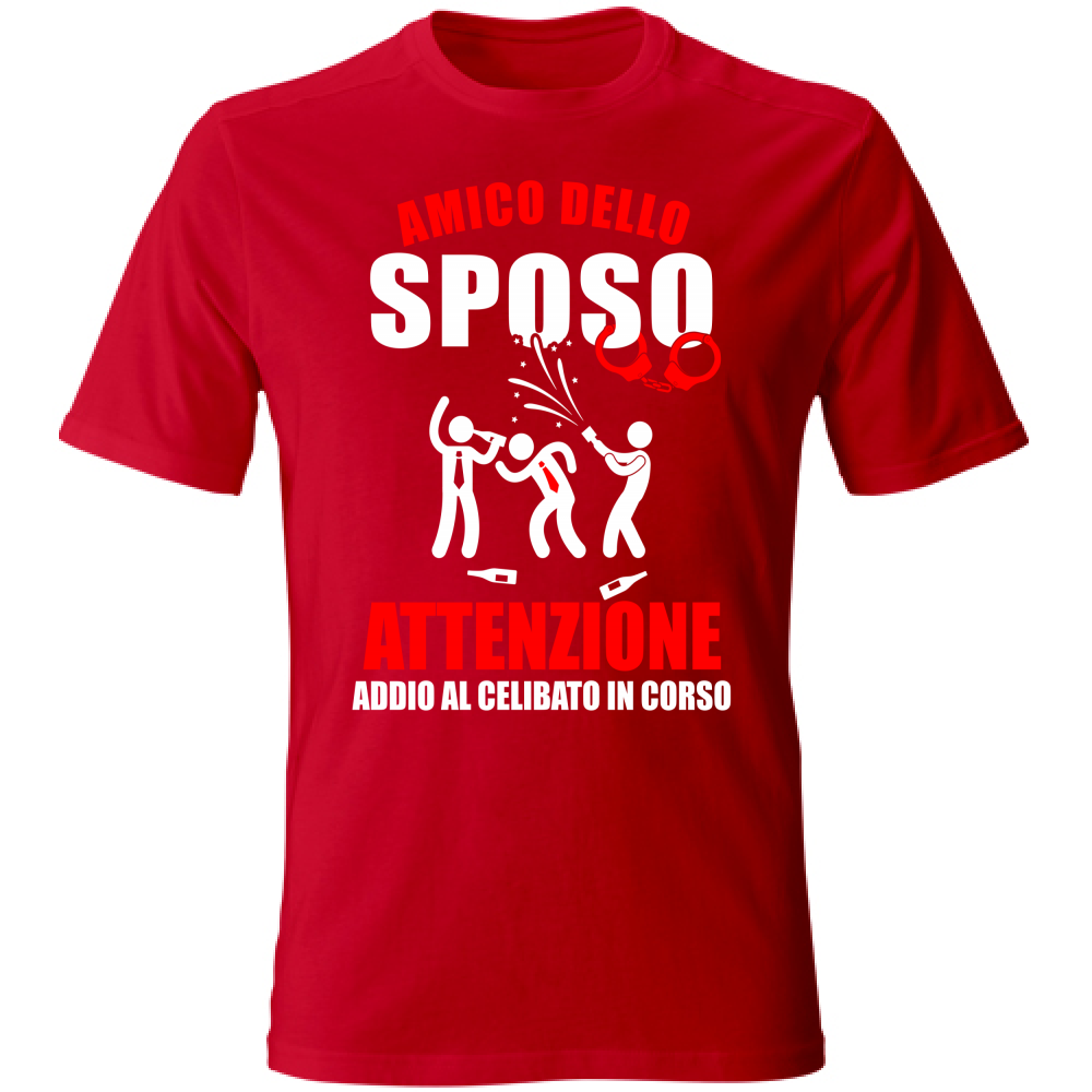 T-Shirt Unisex Maglietta - Addio al Celibato - Amico - scura