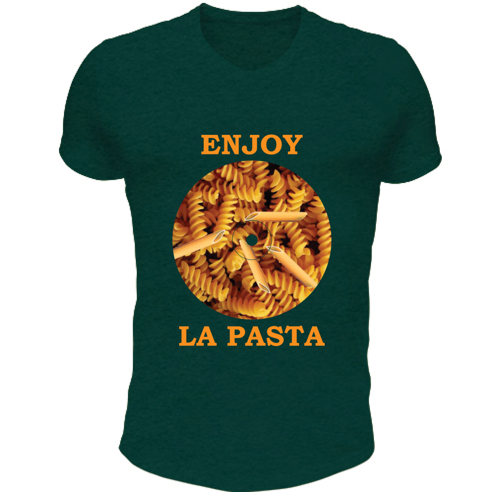 T-Shirt Unisex Scollo V Enjoy La Pasta