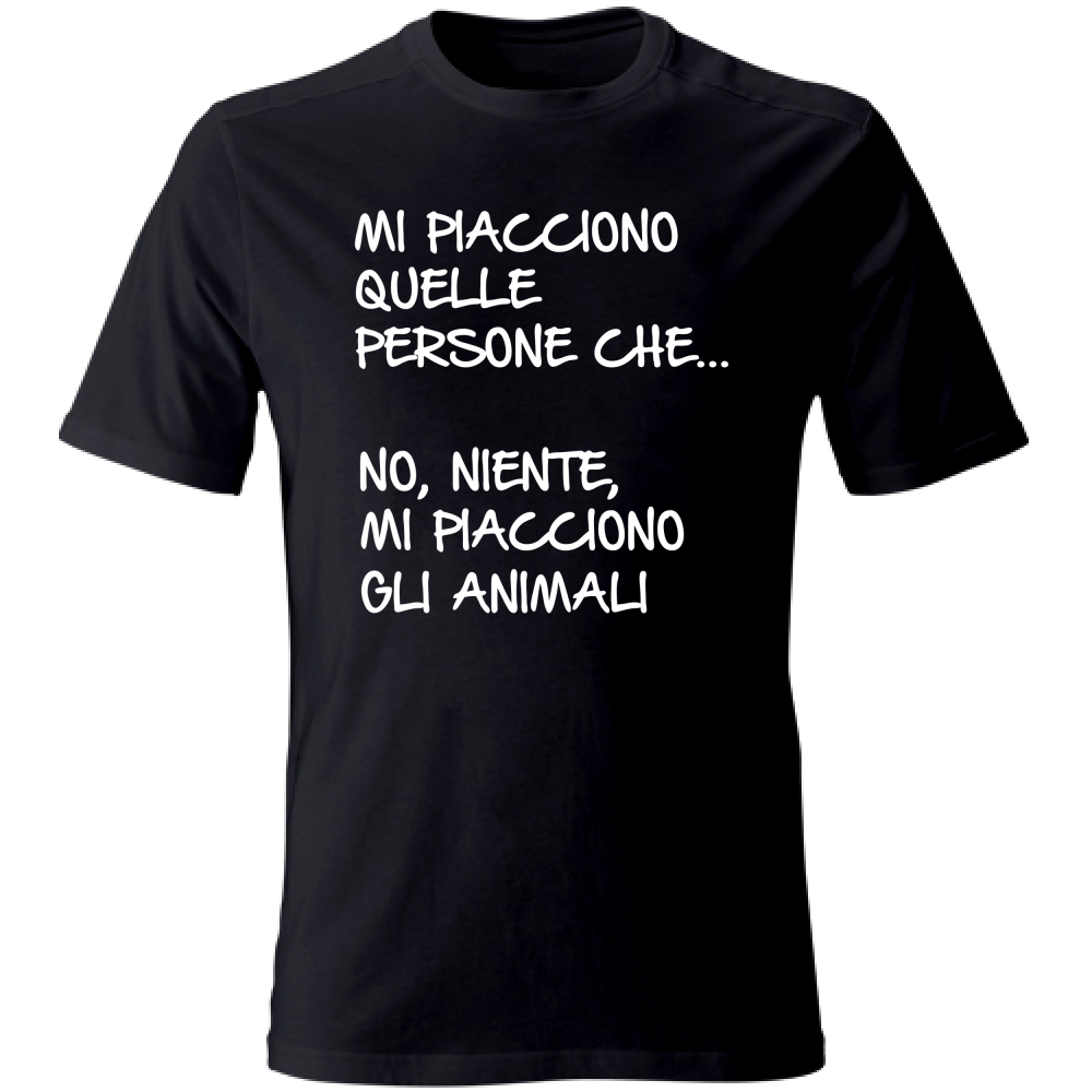 T-Shirt Unisex Mi piacciono gli animali - Scritte Divertenti