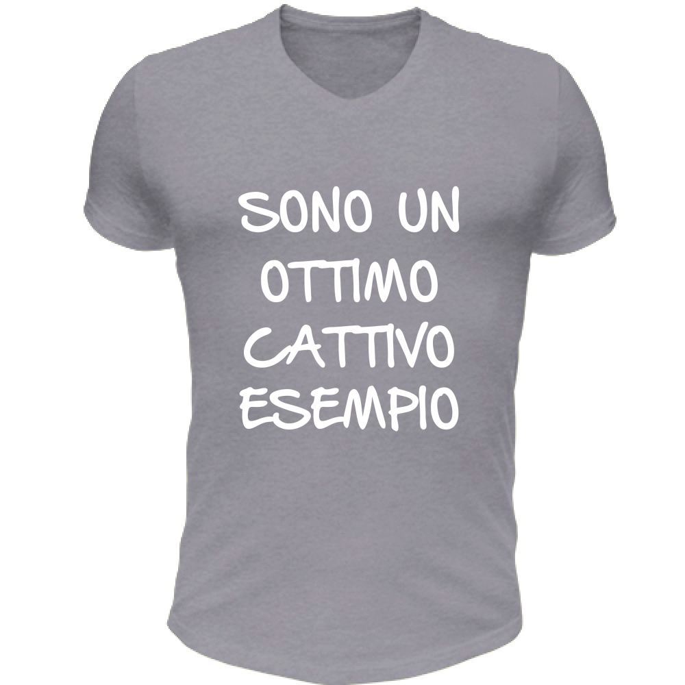 T-Shirt Unisex Scollo V Esempio - Scritte Divertenti