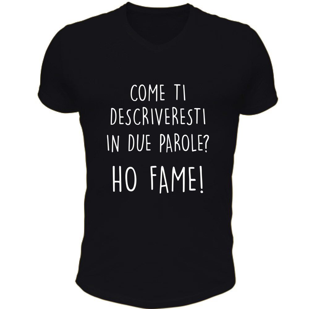 T-Shirt Unisex Scollo V Due parole - Scritte Divertenti