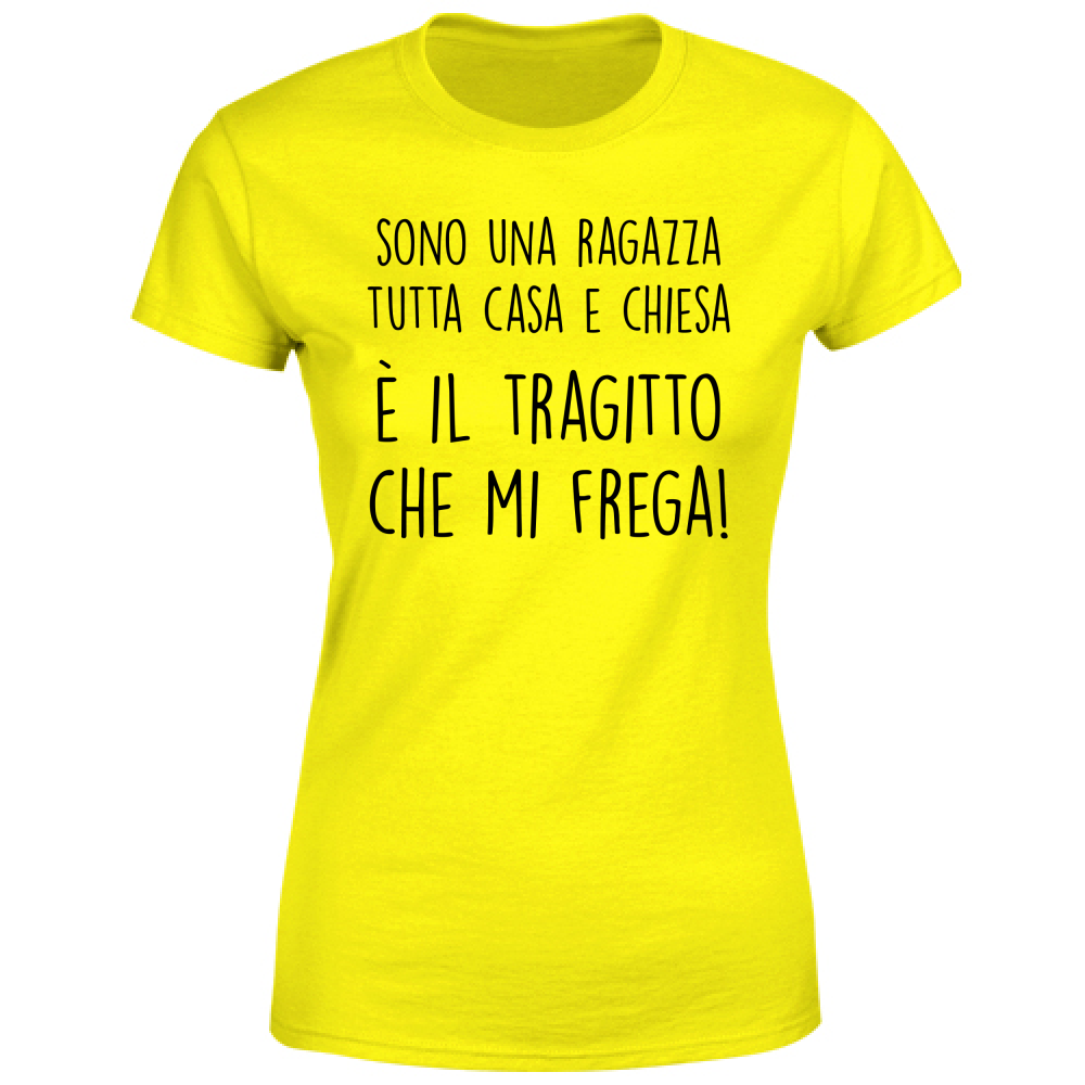 T-Shirt Donna Casa e chiesa - Scritte Divertenti - Chiara