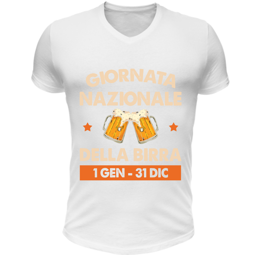 T-Shirt Unisex Scollo V Giornata nazionale della birra